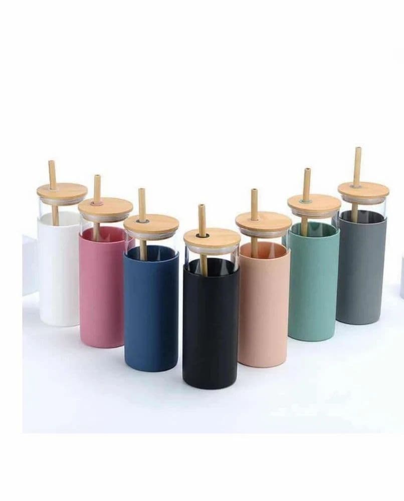 Glass Tumbler With Lid And Straw