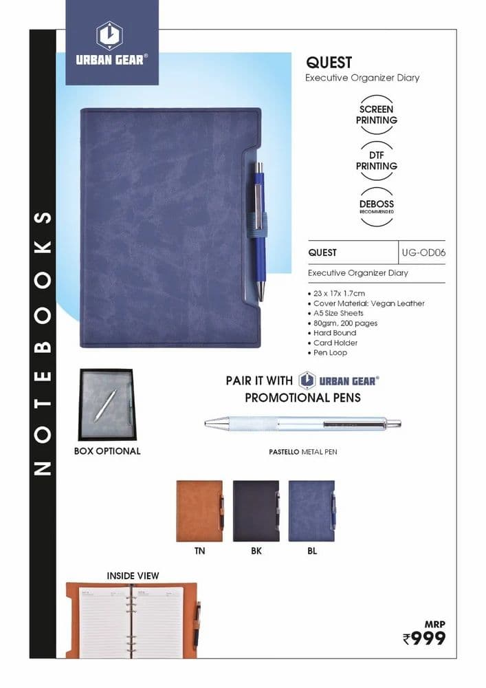 Urban Gear Quest Executive Organizer Diary